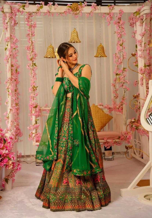 Organza Silk Kesh154 258 Lehengas  Fancy Silk Printed Lehengas