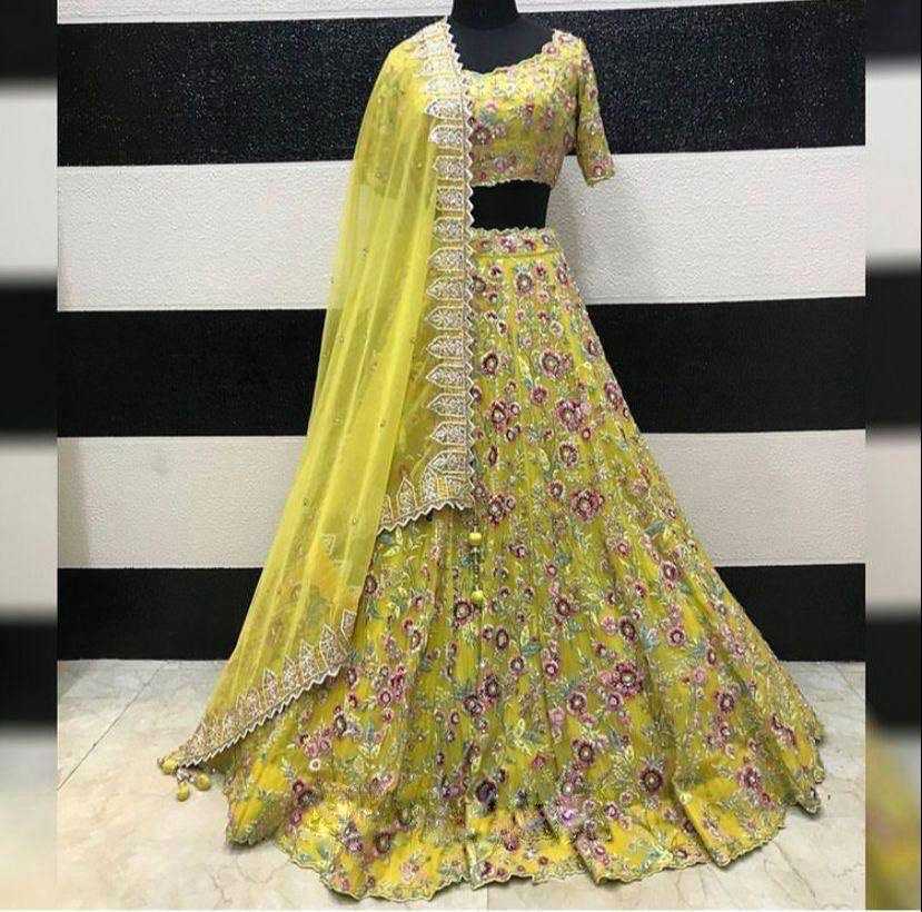 Organza Silk Rin108 1429 Lehengas  Designer Fancy Embroidered Lehengas