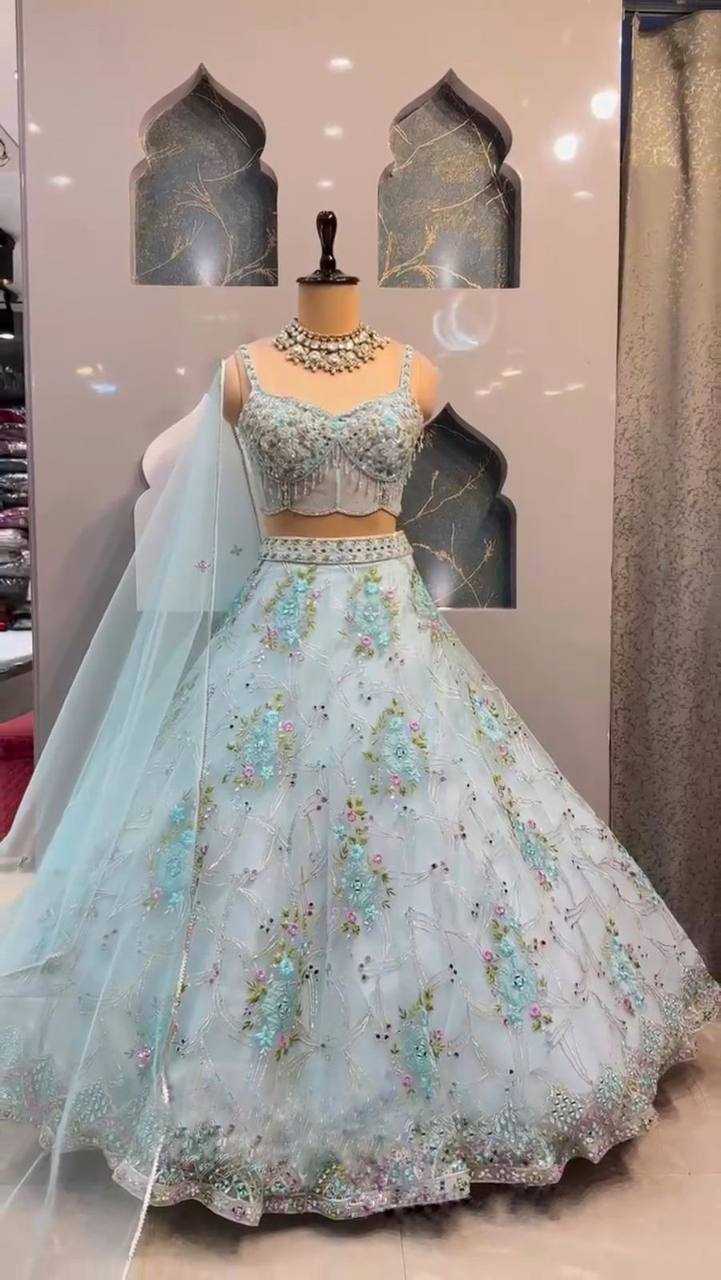 Organza Silk Rin108 1593 Lehengas  Fancy Embroidered Lehengas