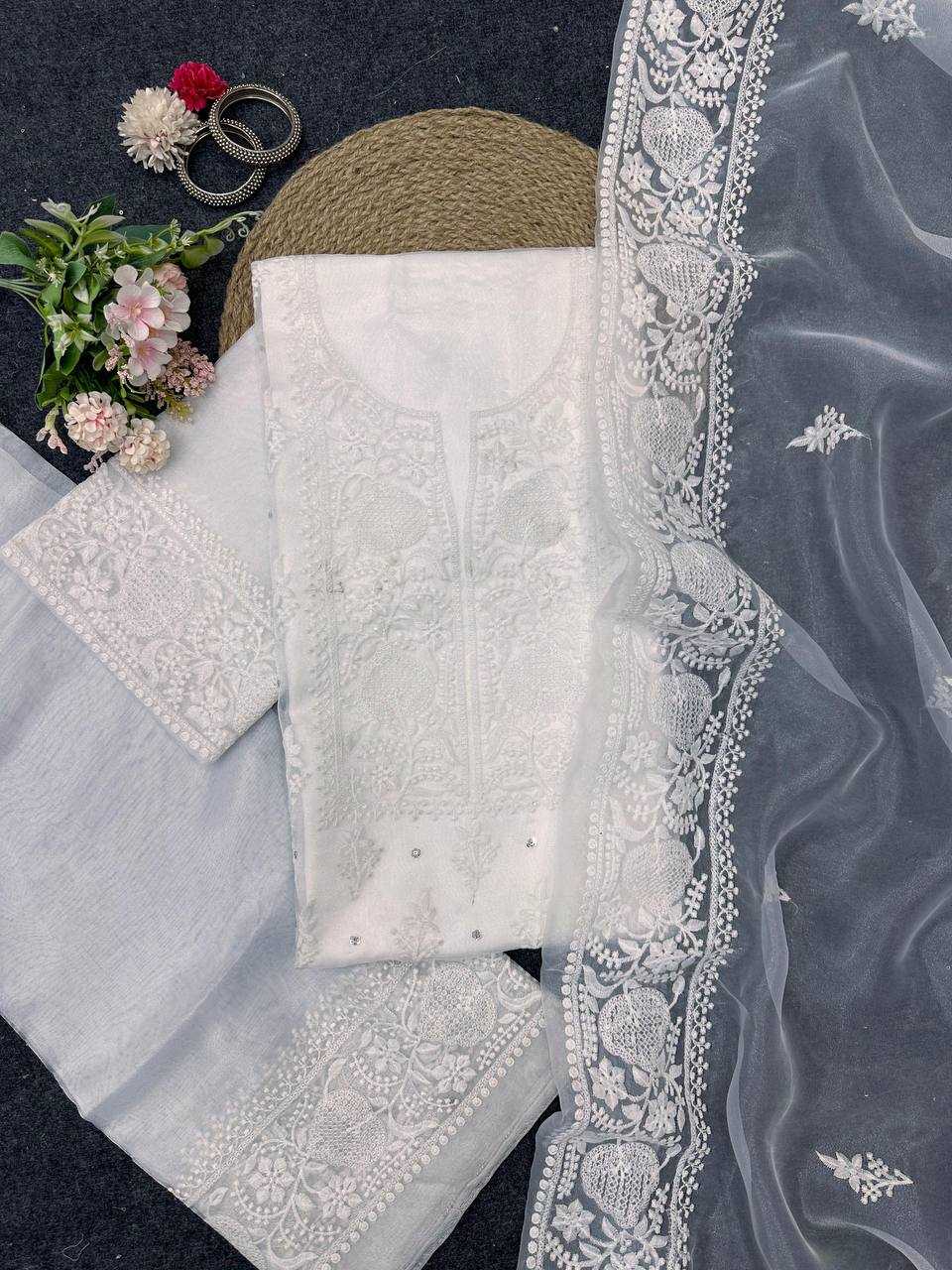 Organza Silk Rin133 1446 Suits & Dresses  Unstitiched Suits