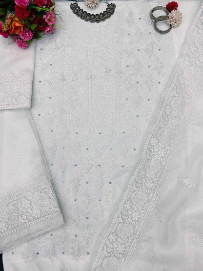 Organza Silk Rin133 1446 Suits & Dresses  Unstitiched Suits