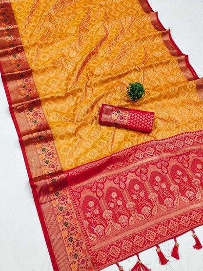 Organza Silk Rin150 Radhika Sarees  Organza Printed Lightweight Zari Sarees