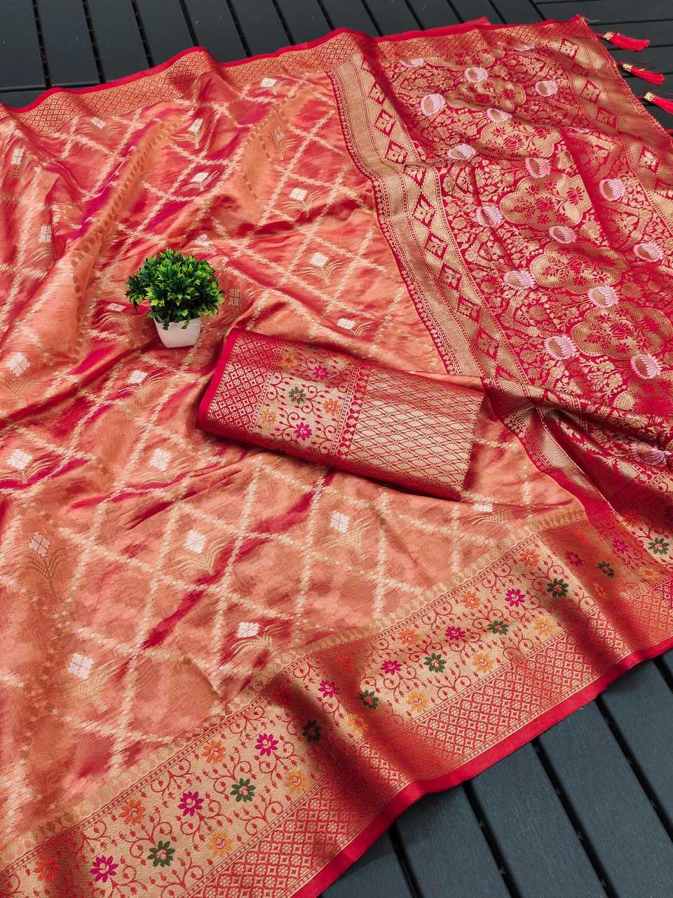 Organza Silk Rmnx Mahika Silk Sarees Organza Zari Border Sarees