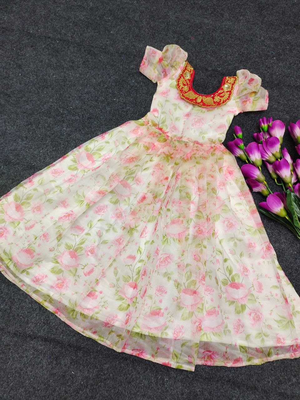 Organza Silk Rpvr Design Kids Wear  Kids Gowns