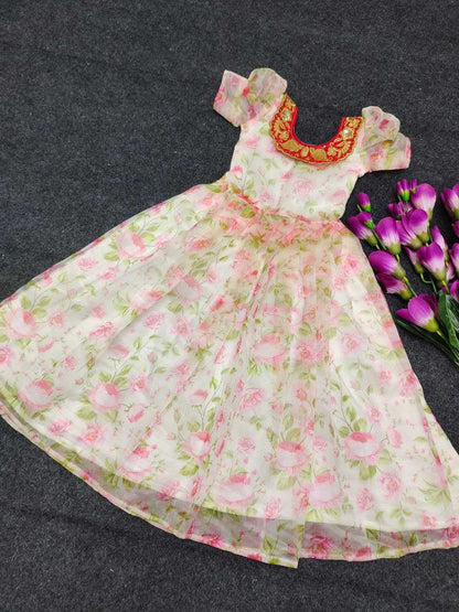 Organza Silk Rpvr Design Kids Wear  Kids Gowns