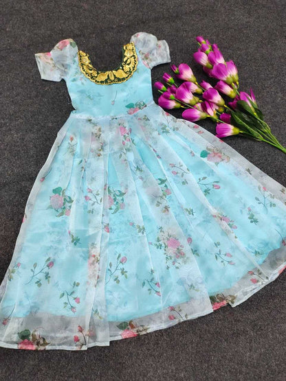 Organza Silk Rpvr Design Kids Wear  Kids Gowns