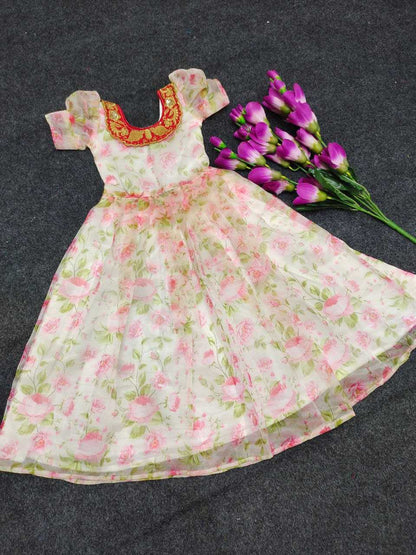 Organza Silk Rpvr Design Kids Wear  Kids Gowns