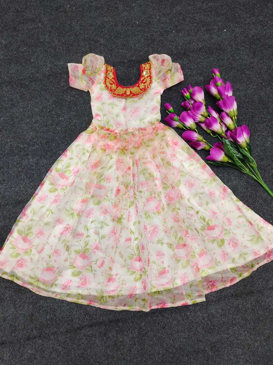 Organza Silk Rpvr Design Kids Wear  Kids Gowns