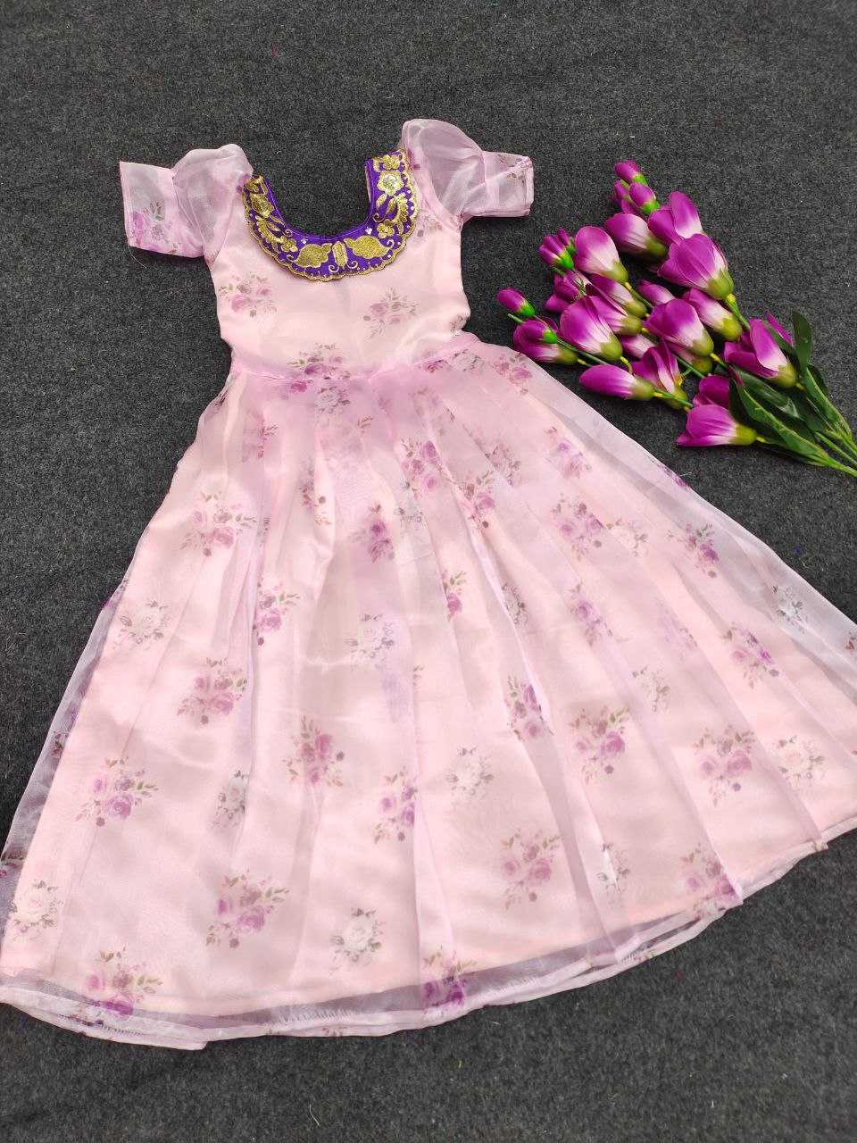 Organza Silk Rpvr Design Kids Wear  Kids Gowns