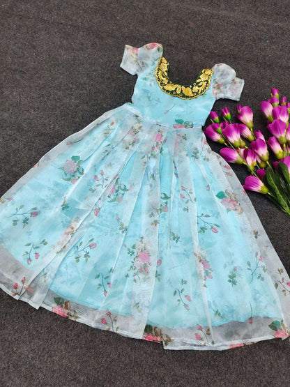 Organza Silk Rpvr Design Kids Wear  Kids Gowns