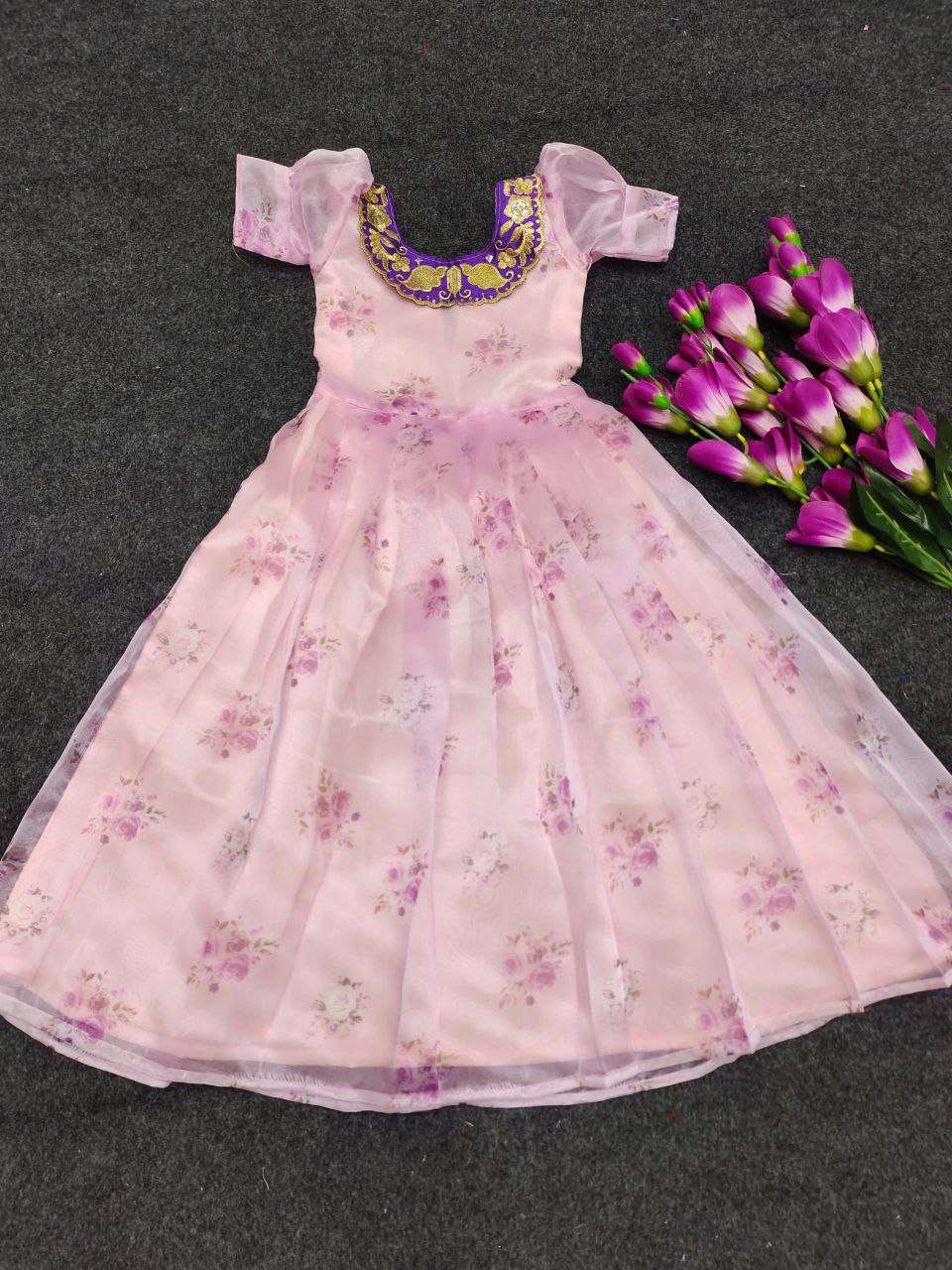 Organza Silk Rpvr Design Kids Wear  Kids Gowns