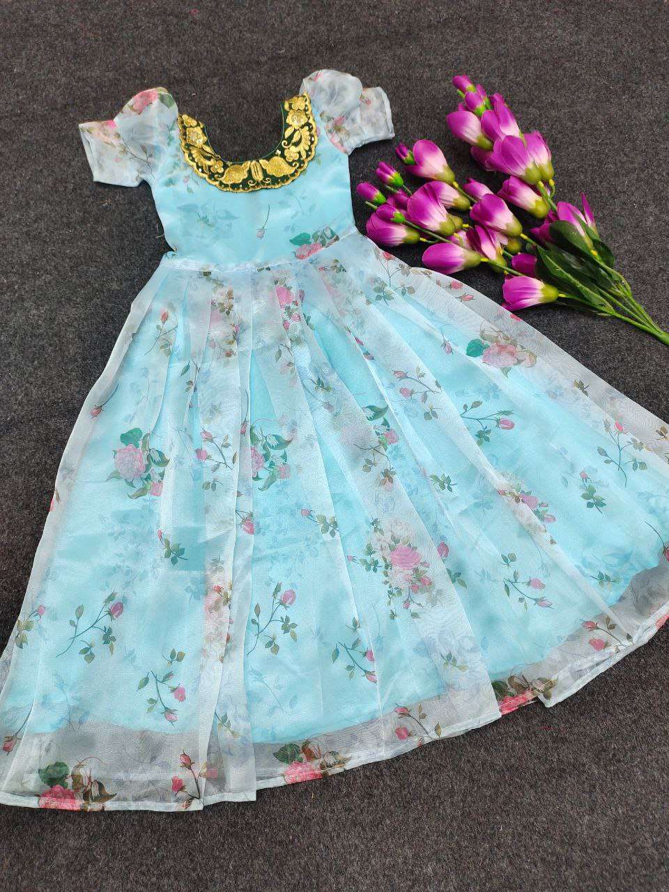 Organza Silk Rpvr Design Kids Wear  Kids Gowns