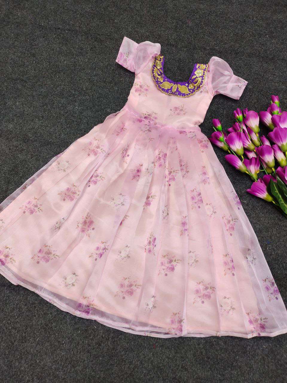 Organza Silk Rpvr Design Kids Wear  Kids Gowns