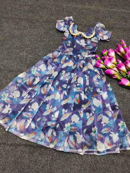 Organza Silk Rpvr Design Kids Wear  Kids Gowns