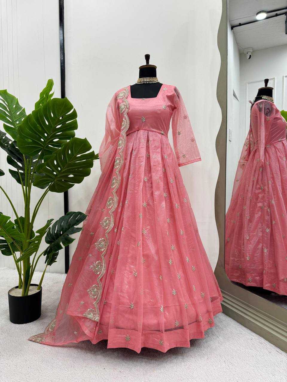 Organza Silk Rin169 5733 Gowns  Fancy Anarkali Rakhi Gowns