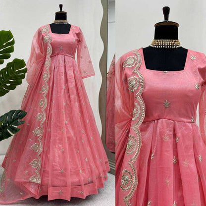 Organza Silk Rin169 5733 Gowns  Fancy Anarkali Rakhi Gowns