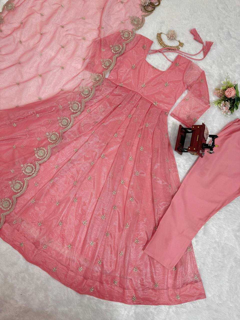 Organza Silk Rin169 5733 Gowns  Fancy Anarkali Rakhi Gowns