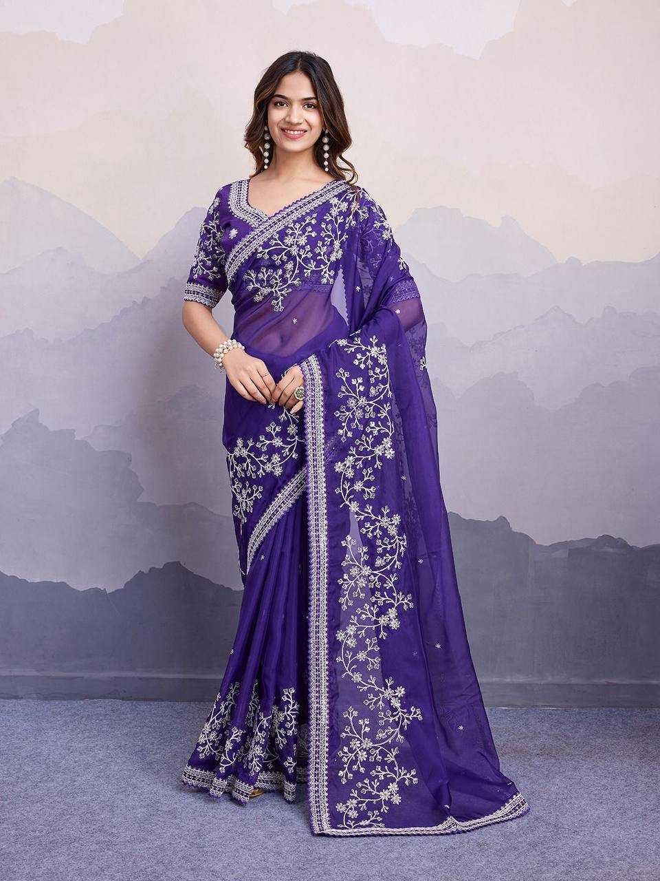 Organza Silk Rvl Anjali2 Sarees  Organza Embroidered Sarees