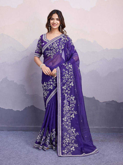 Organza Silk Rvl Anjali2 Sarees  Organza Embroidered Sarees