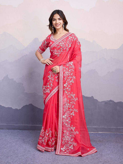 Organza Silk Rvl Anjali2 Sarees  Organza Embroidered Sarees