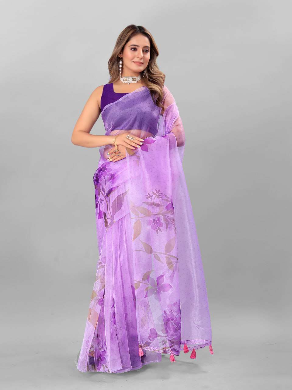 Organza Srrt Organza Digital Sarees  Printed Ladies Organza Sarees