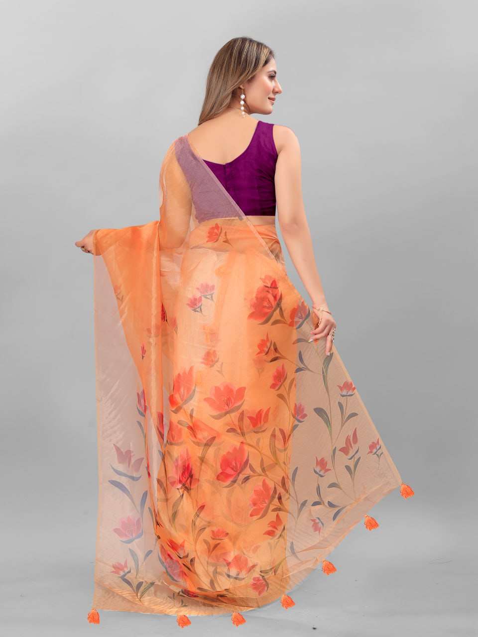 Organza Srrt Organza Digital Sarees  Printed Ladies Organza Sarees