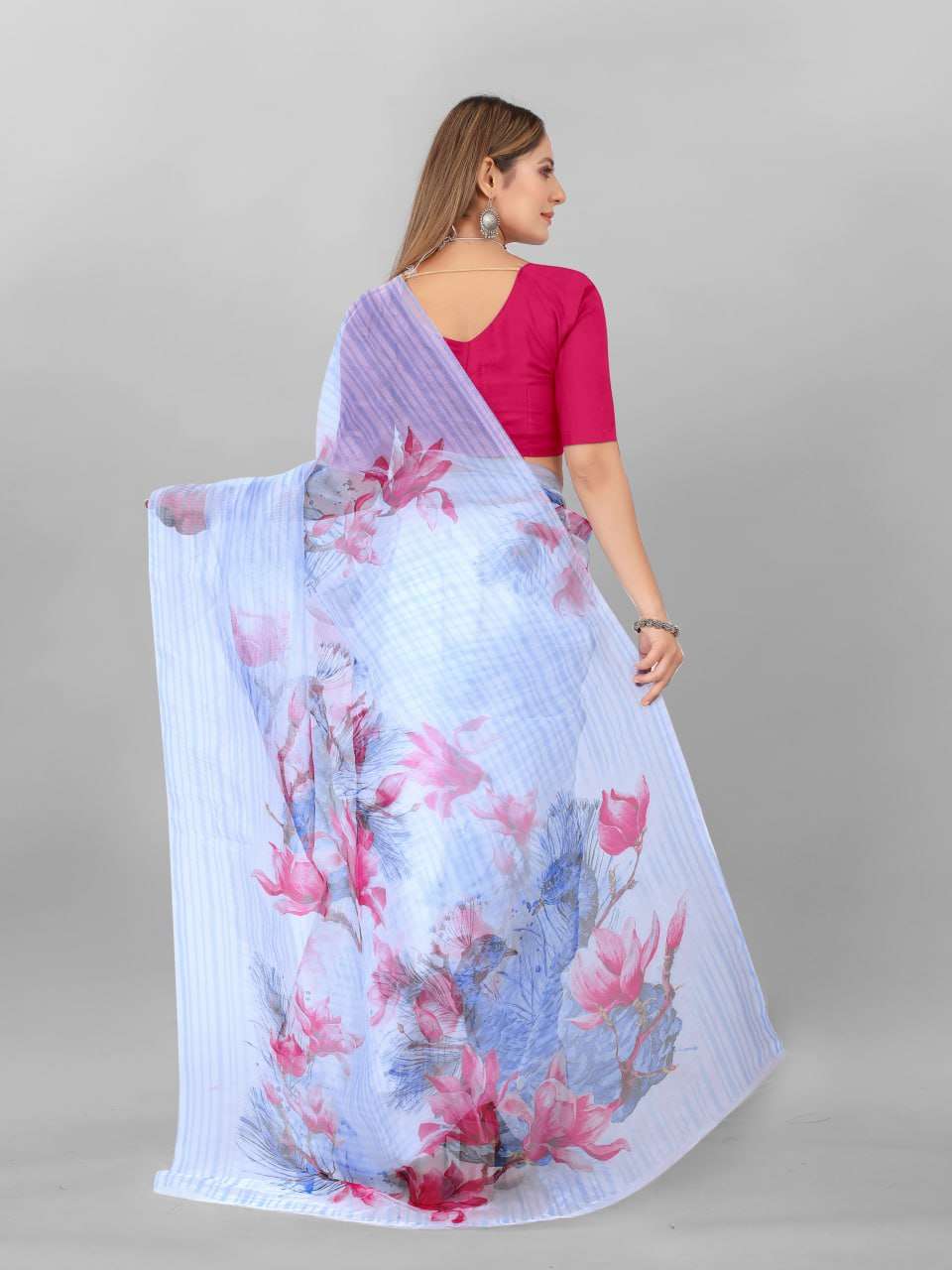 Organza Srrt Organza Digital Sarees  Printed Ladies Organza Sarees