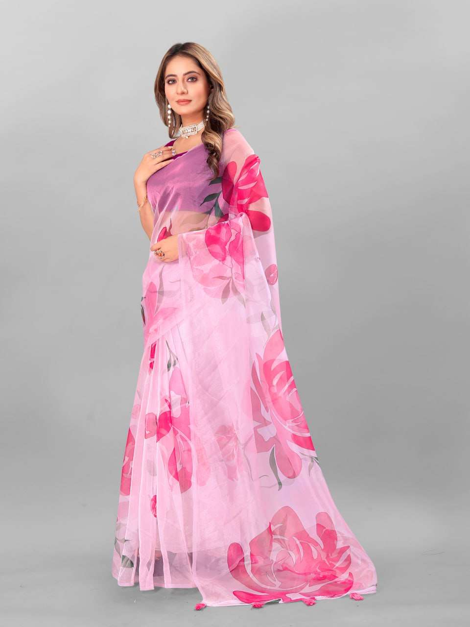 Organza Srrt Organza Digital Sarees  Printed Ladies Organza Sarees