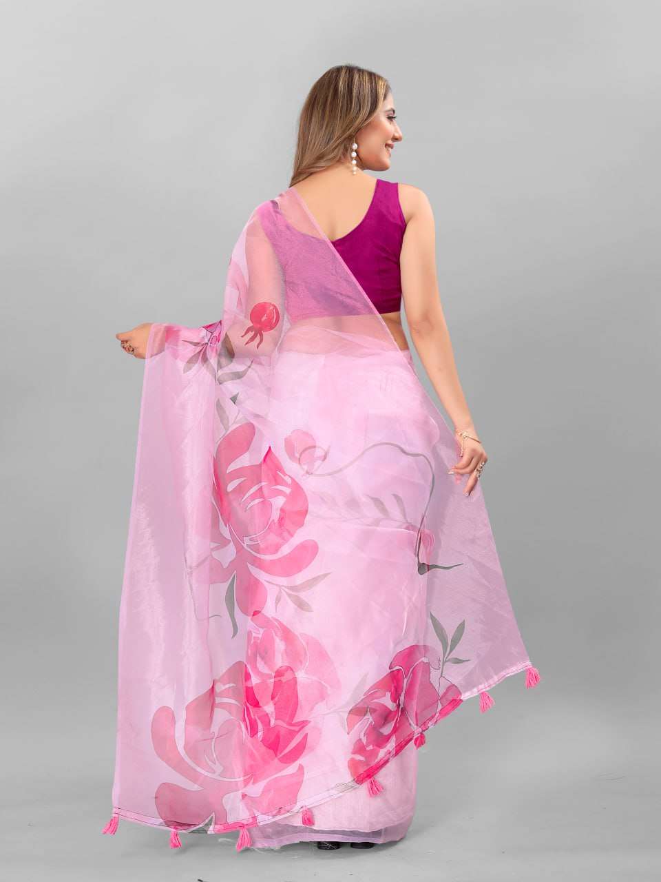 Organza Srrt Organza Digital Sarees  Printed Ladies Organza Sarees