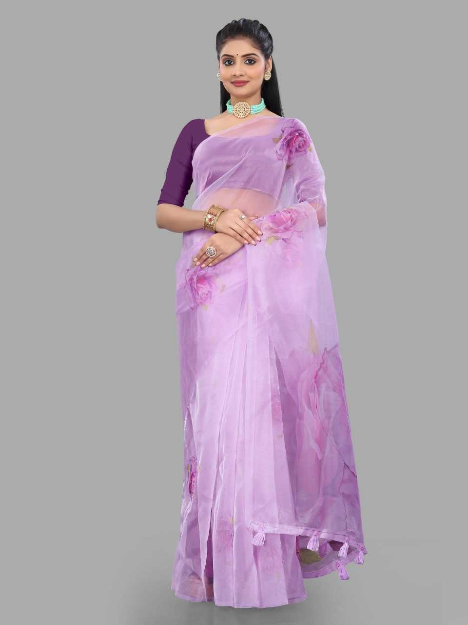 Organza Srrt Organza Digital Sarees  Printed Ladies Organza Sarees