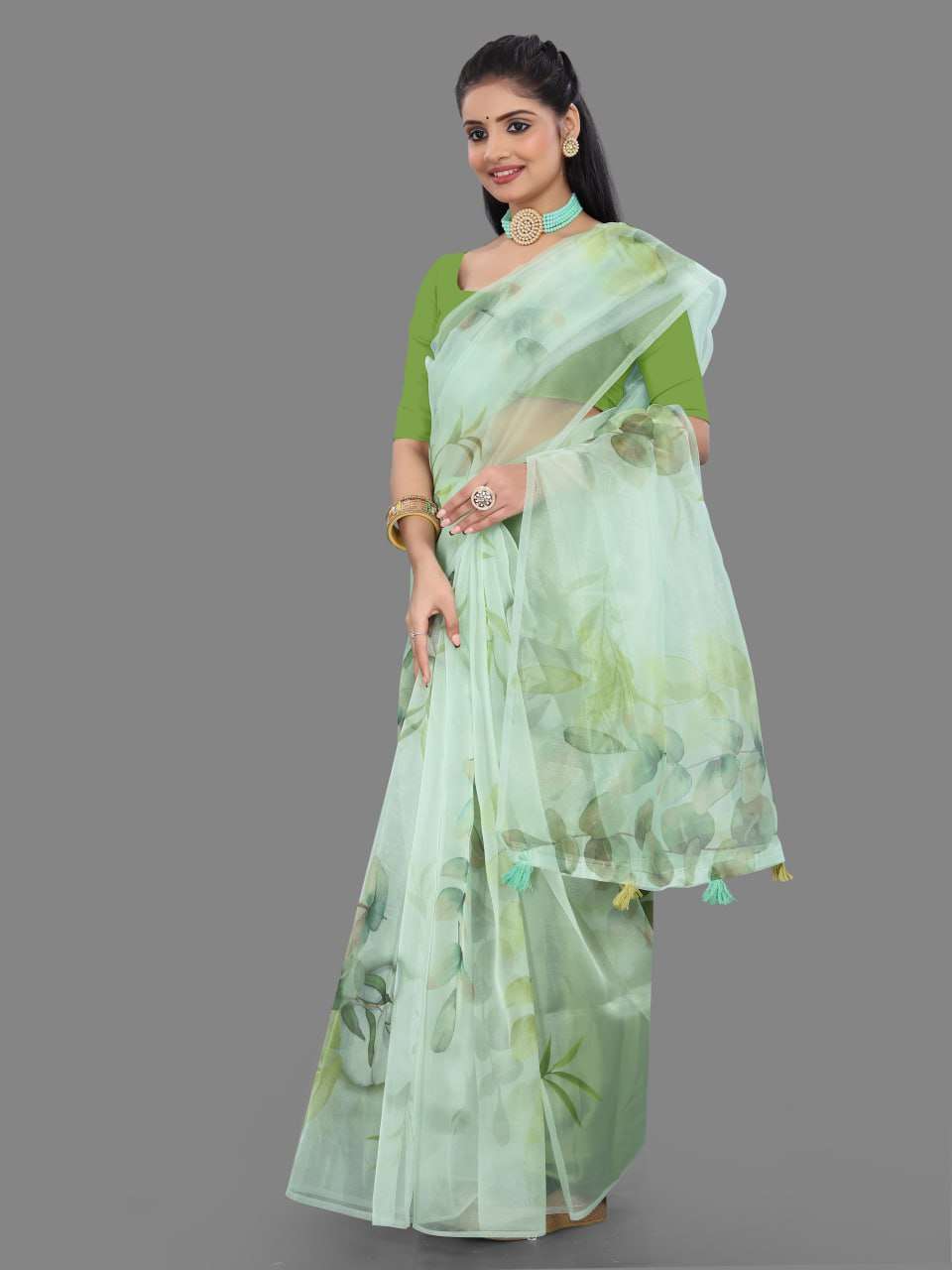 Organza Srrt Organza Digital Sarees  Printed Ladies Organza Sarees