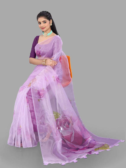 Organza Srrt Organza Digital Sarees  Printed Ladies Organza Sarees