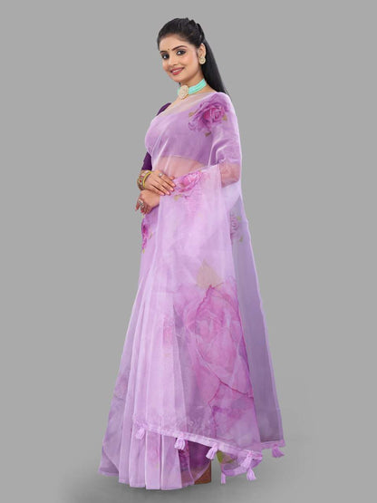 Organza Srrt Organza Digital Sarees  Printed Ladies Organza Sarees