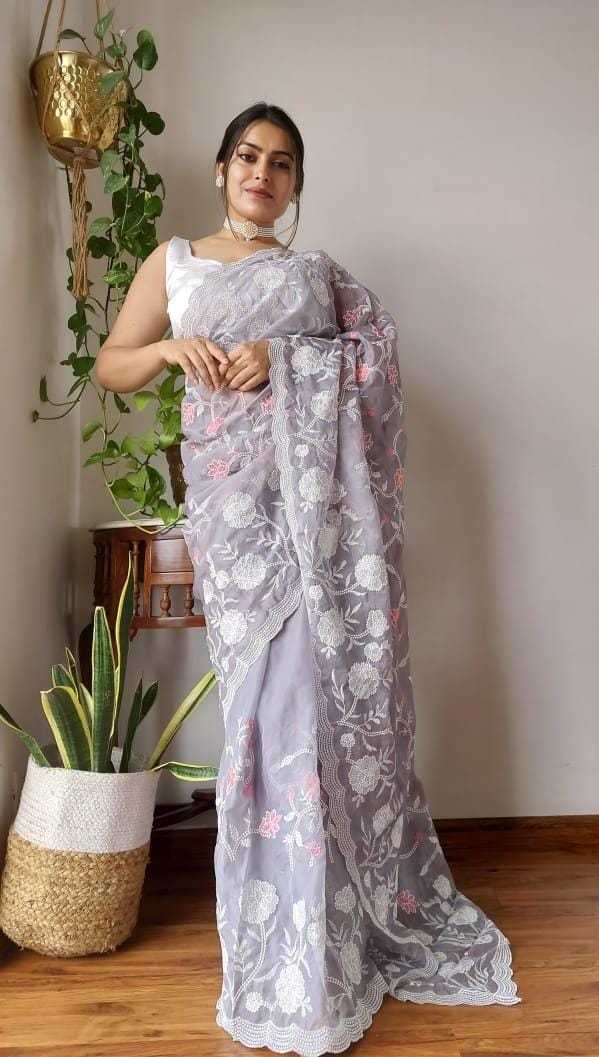 Organza Syf 269 Sarees  Organza Work Embroidered Sarees