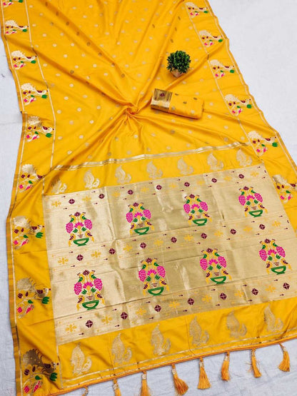 Paitahni Silk Rin150 Avantika Gold Silk Sarees  Paithani Soft Silk Traditional Silk Pure Zari Silk Sarees