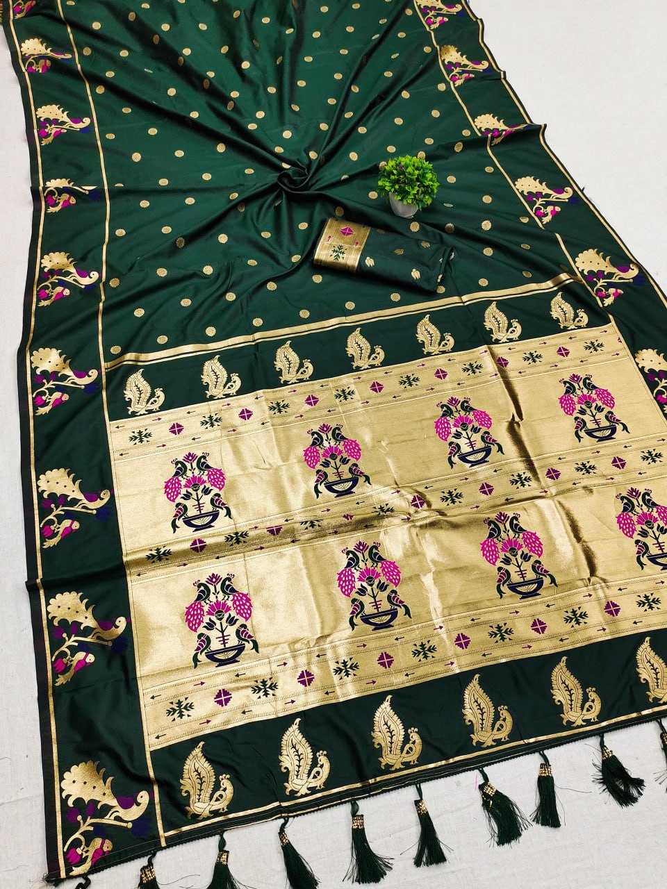 Paitahni Silk Rin150 Avantika Gold Silk Sarees  Paithani Soft Silk Traditional Silk Pure Zari Silk Sarees