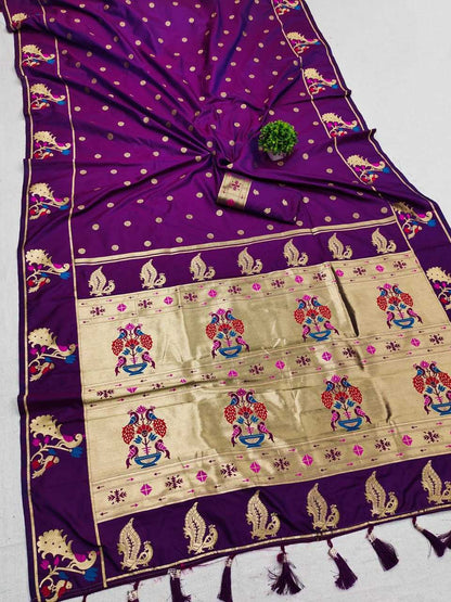 Paitahni Silk Rin150 Avantika Gold Silk Sarees  Paithani Soft Silk Traditional Silk Pure Zari Silk Sarees