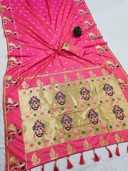 Paitahni Silk Rin150 Avantika Gold Silk Sarees  Paithani Soft Silk Traditional Silk Pure Zari Silk Sarees