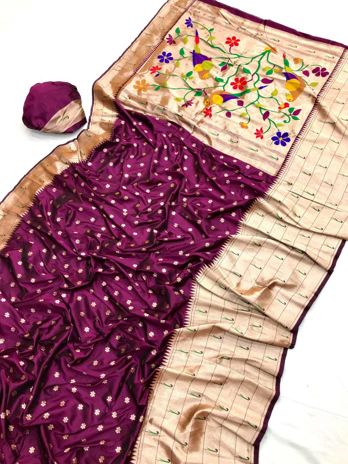 Paithani Silk Kesh190 7Lane Silk Sarees  Paithani Kanjeevaram Soft Silk Traditional Silk Sarees