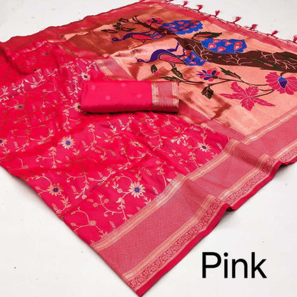 Paithani Silk Kesh190 Fighter Silk Sarees  Paithani Soft Silk Pure Zari Silk Kanchipuram Silk Sarees