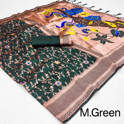 Paithani Silk Kesh190 Fighter Silk Sarees  Paithani Soft Silk Pure Zari Silk Kanchipuram Silk Sarees