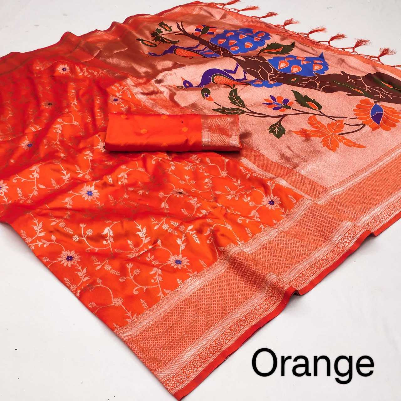 Paithani Silk Kesh190 Fighter Silk Sarees  Paithani Soft Silk Pure Zari Silk Kanchipuram Silk Sarees