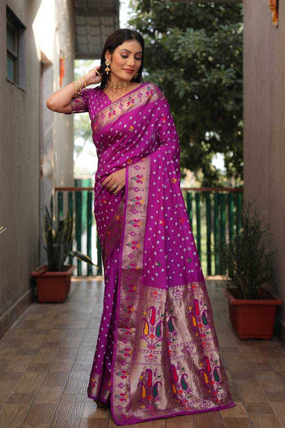 Paithani Silk Vad Yogeshwari  Saree