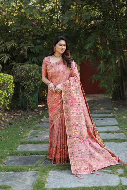 Pashmina Mtc Hillery Sarees  Printed Cotton Linene Sarees