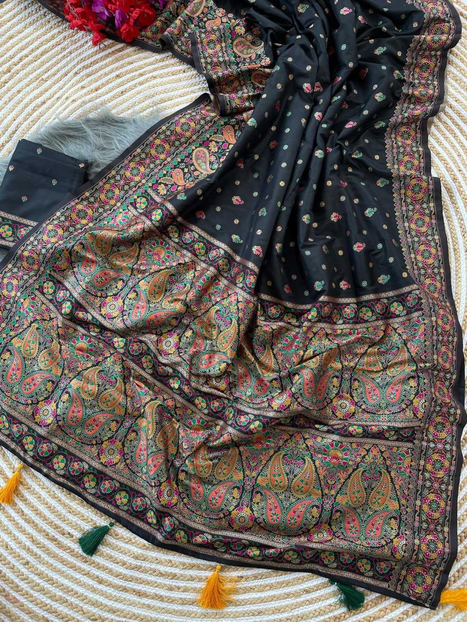 Pashmina Rin186 Rvv37 Sarees  Printed Kashmiri Traditional Silk Sarees