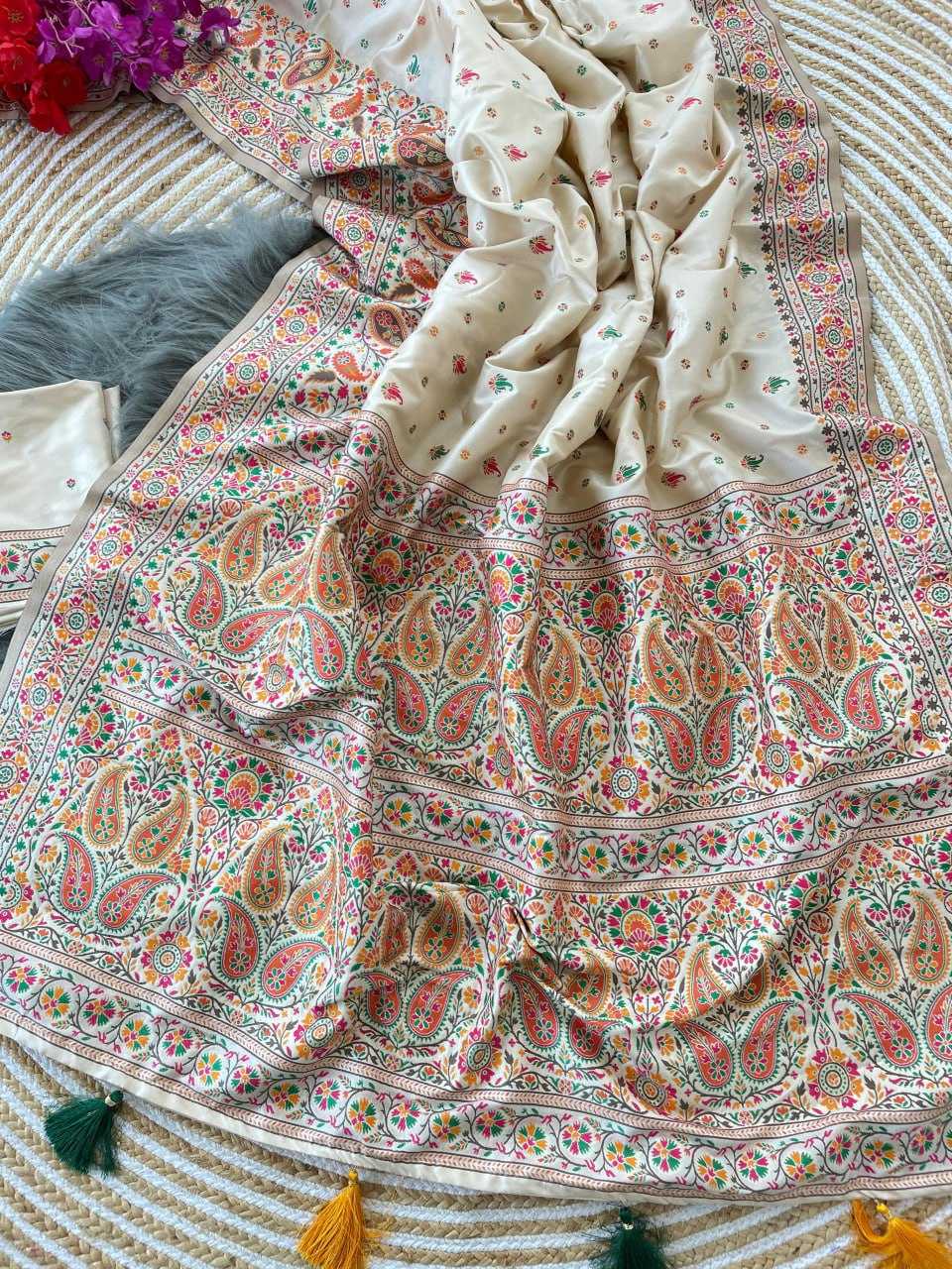 Pashmina Rin186 Rvv37 Sarees  Printed Kashmiri Traditional Silk Sarees