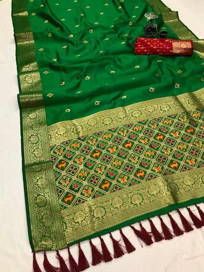 Patola Silk Kesh182 Seltos Silk Sarees  Patola Zari Border Silk Kanchipuram Silk Sarees