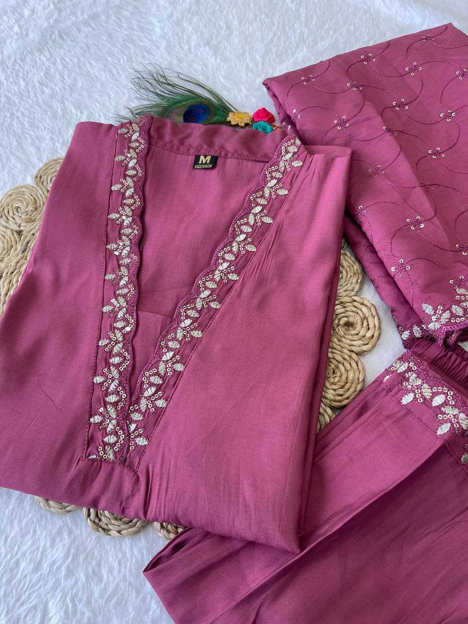 Premium Roman Silk Kesh137 326 Suits & Dresses  Embroidery Ladies Silk Ladies Party Wear Diwali Collections Suits