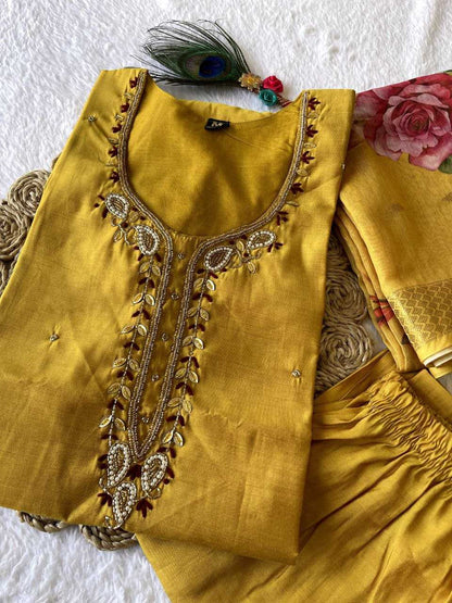 Premium Roman Silk Kesh137 330 Suits & Dresses  Ladies Silk Party Wear Ladies Diwali Collections Suits