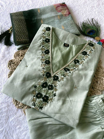 Premium Roman Silk Kesh137 331 Suits & Dresses  Ladies Silk Embroiedery Wedding Party Wear Diwali Collections Suits